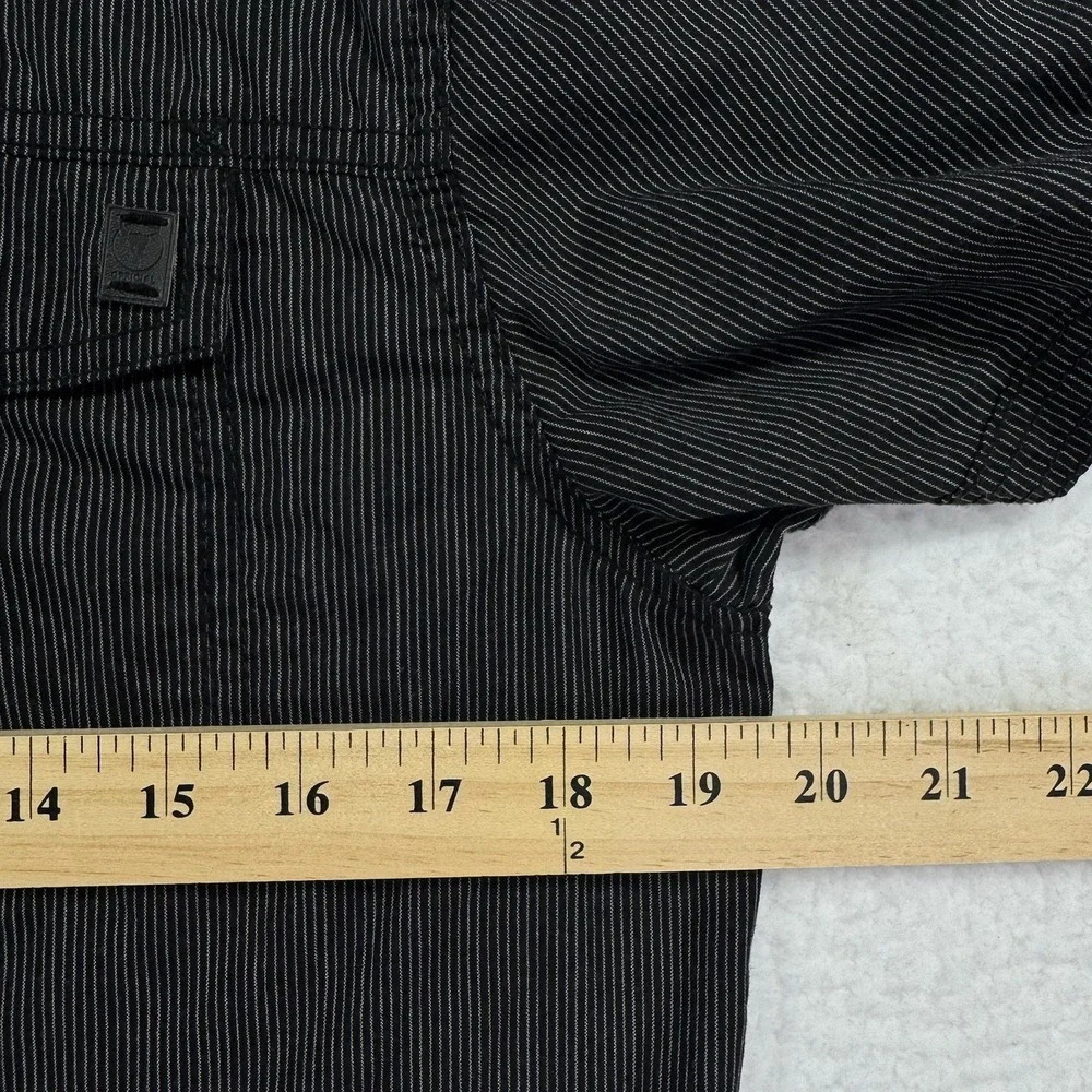 I‎ Jeans Buffalo Mens S Meyer Shirt Button Up Striped Short Sleeve Black White